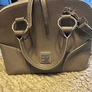 Dooney & Bourke Taupe Pebble Leather Dome Satchel